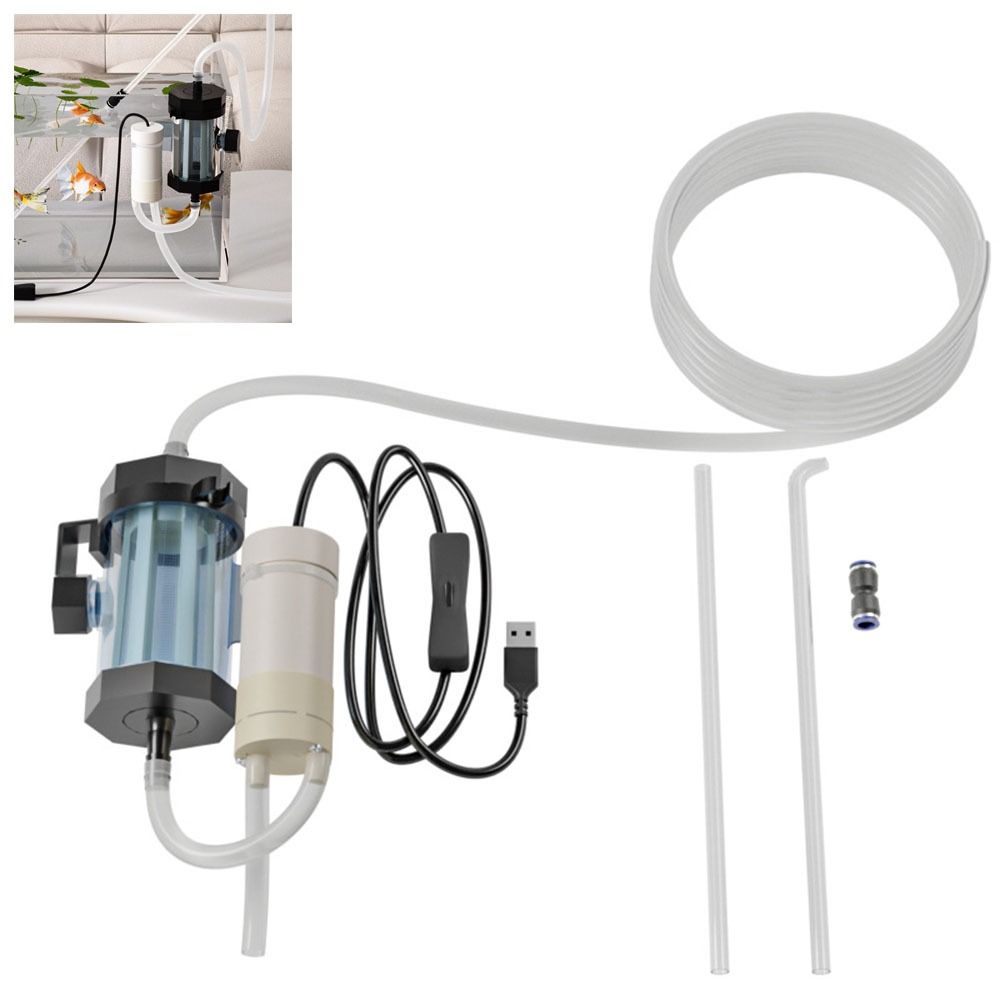 Gravel Vacuum Cleaner - Durable 280GPH Aquarium Water Changer USB