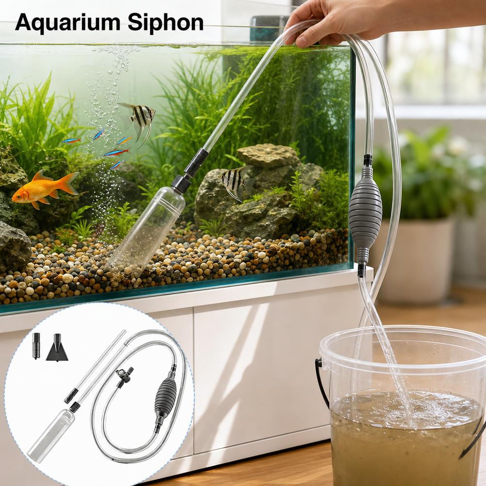 Manual Aquarium Siphon Fish Ta - đánh giá và giá Gravel Vacuum Cleaner